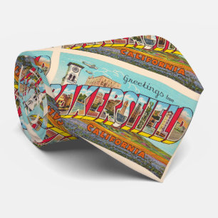 Bakersfield California CA Large Letter Postcard Tie