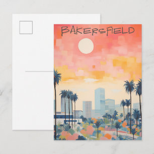 Bakersfield California Travel City Aesthetic Postcard