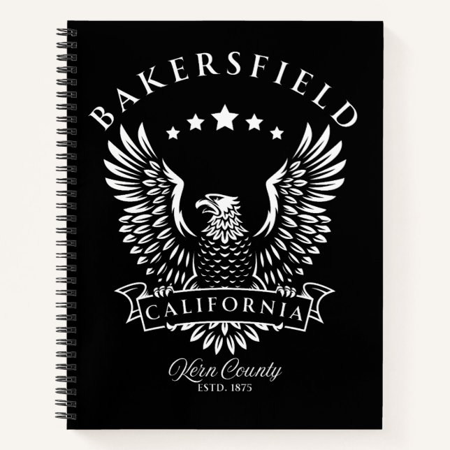 Bakersfield Kern County California Vintage Eagle Notebook (Front)