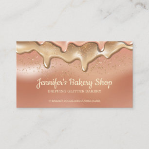 Bakery Abstract Rose Dripping Cream Glaze Business Card