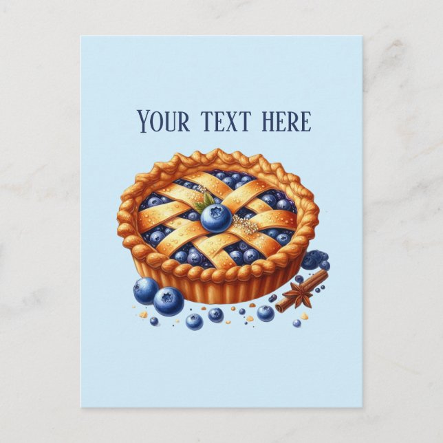  bakery add message business name blueberry pie postcard (Front)