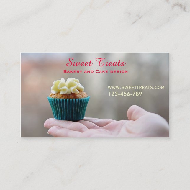 Bakery and cake design, Sweet Treats Business Card (Front)