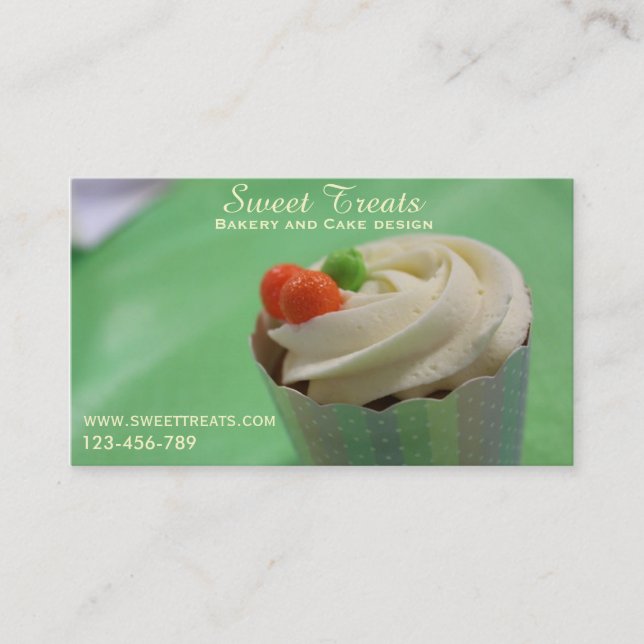 Bakery and cake design, Sweet Treats Business Card (Front)