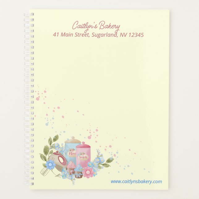 Bakery and Pastry Shop Personalised Planner (Front)