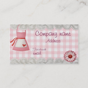 Bakery apron chequered business card