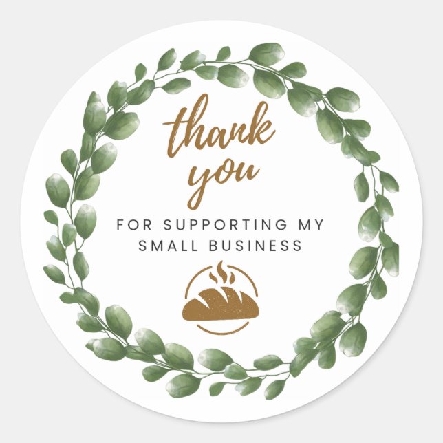 Bakery Baked Good Thank You Round Sticker (Front)