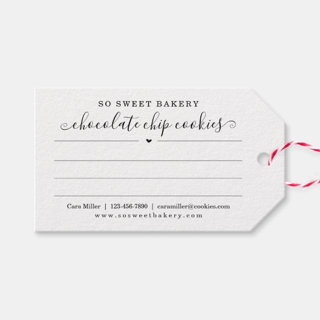 Bakery Baked Good Write-In Order Tag (Front (Horizontal))