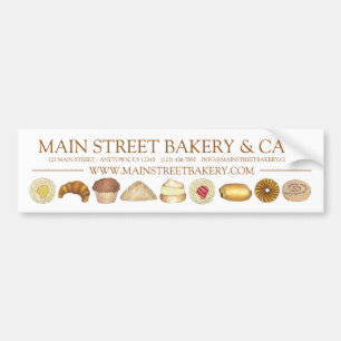 Bakery Baked Goods Croissant Doughnut Muffin Pastr Bumper Sticker