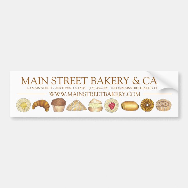 Bakery Baked Goods Croissant Doughnut Muffin Pastr Bumper Sticker (Front)