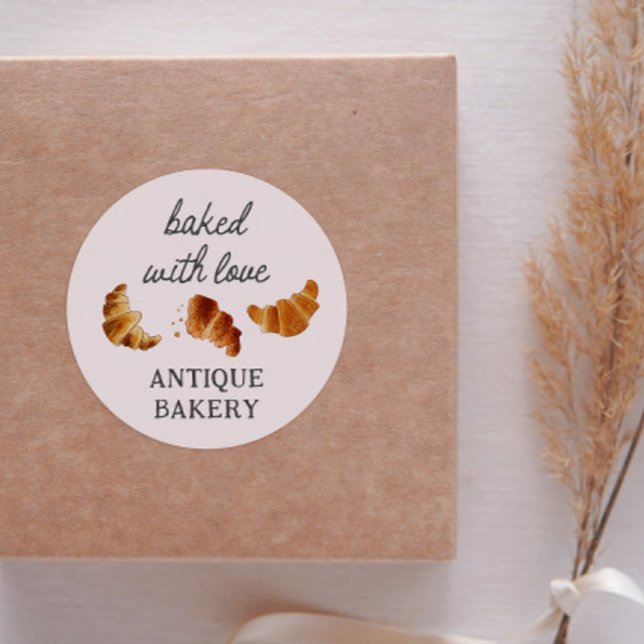 Bakery Baked with Love Bread Classic Round Sticker (Creator Uploaded)