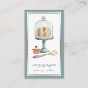 Bakery Baker Pastry Chef Watercolor Baked Goods Business Card