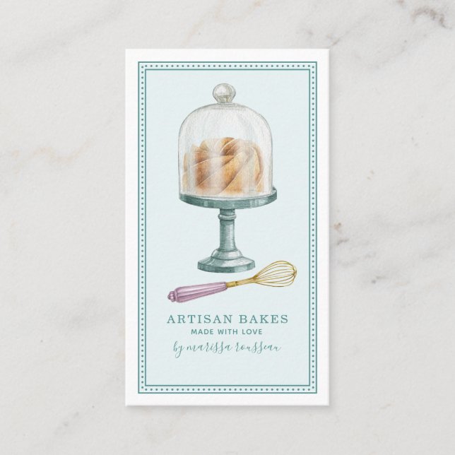 Bakery Baker Pastry Chef Watercolor  Business Card (Front)