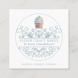Bakery Baker's Cupcake Logo Business Card