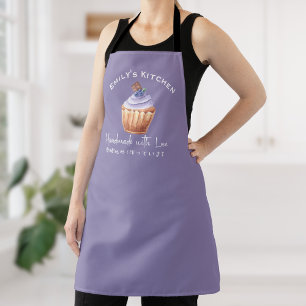 Bakery Baking Cupcake Blueberry Purple Cute Apron