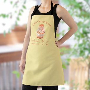 Bakery Baking Cupcake Orange Yellow Watercolor Apron