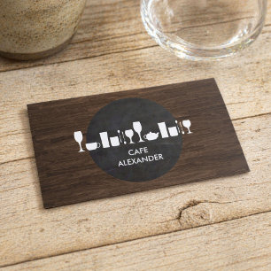 Bakery, Bar, Cafe Life on Rustic Background Business Card