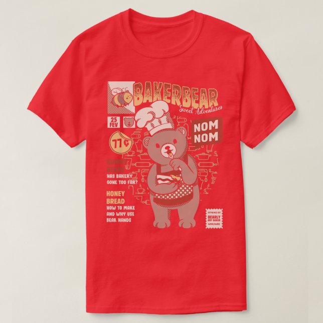 Bakery Bear Cooking by Tobe Fonseca T-Shirt (Design Front)