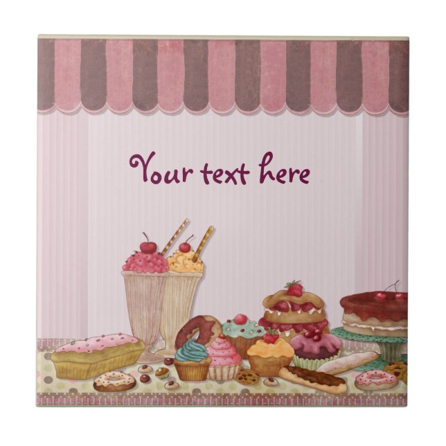 Bakery Boutique Cakes - Patisserie - Customise Tile (Front)