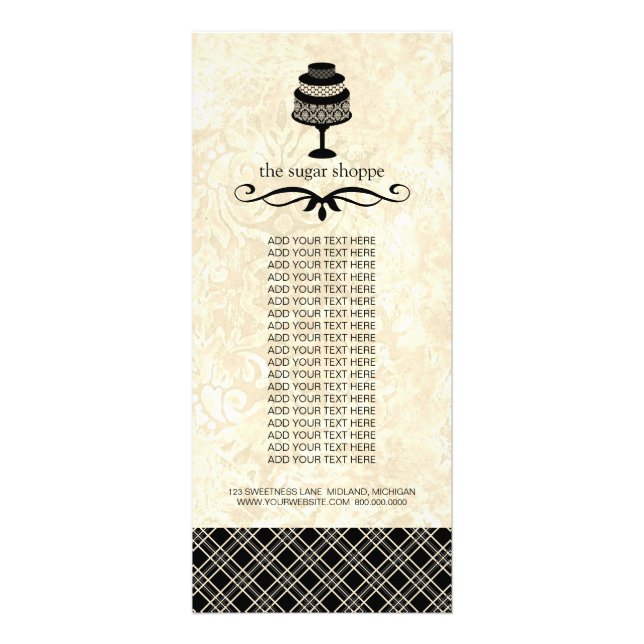 Bakery Boutique Product Rack Cards (Front)