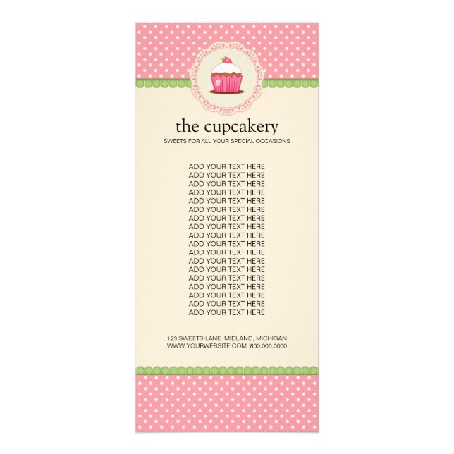 Bakery Boutique Product Rack Cards (Front)