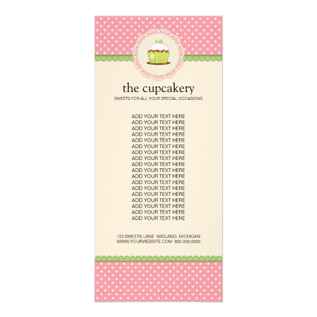 Bakery Boutique Product Rack Cards (Front)