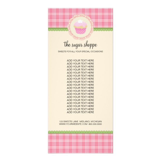 Bakery Boutique Product Rack Cards (Front)