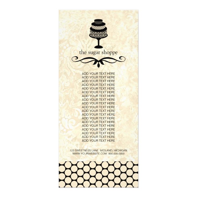 Bakery Boutique Product Rack Cards (Front)