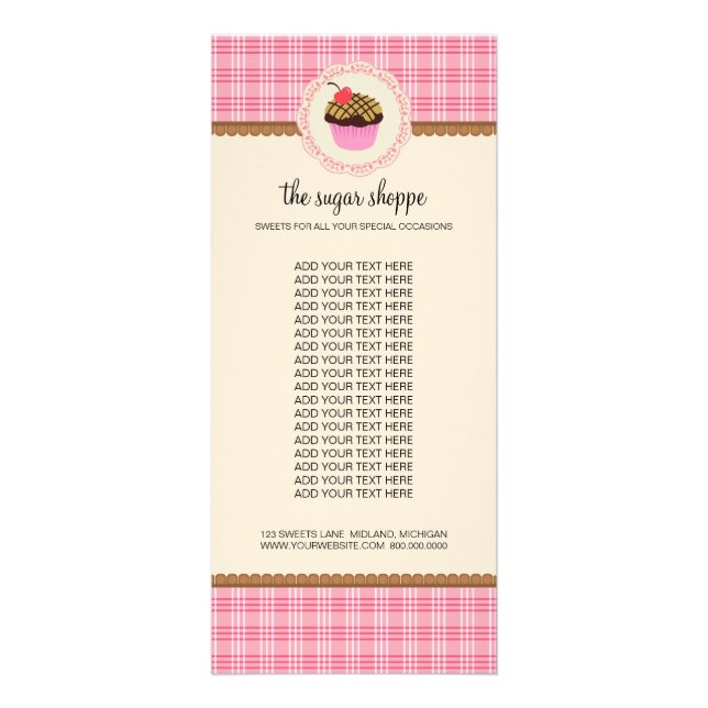 Bakery Boutique Product Rack Cards (Front)