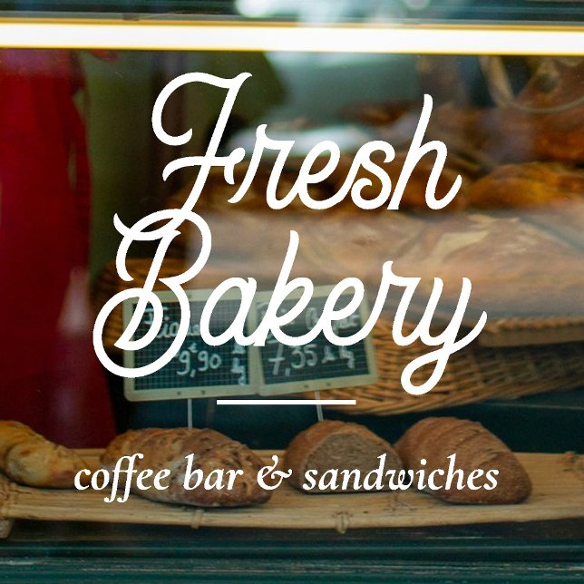 Bakery Branding Business Script Window Glass Window Cling (Bakery Branding Business Script Window Glass Window Cling)