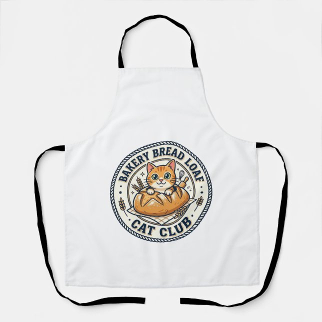 Bakery Bread Loaf Cat Cat Mum Gift Idea - Bakery B Apron (Front)