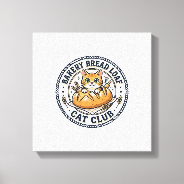 Bakery Bread Loaf Cat Cat Mum Gift Idea - Bakery B Canvas Print (Front)