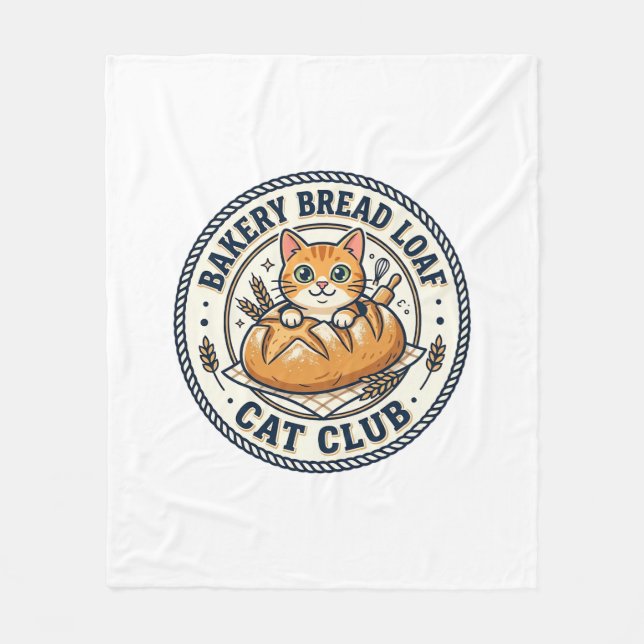 Bakery Bread Loaf Cat Cat Mum Gift Idea - Bakery B Fleece Blanket (Front)