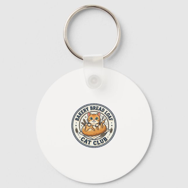 Bakery Bread Loaf Cat Cat Mum Gift Idea - Bakery B Key Ring (Front)