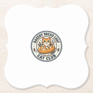 Bakery Bread Loaf Cat Cat Mum Gift Idea - Bakery B Paper Coaster