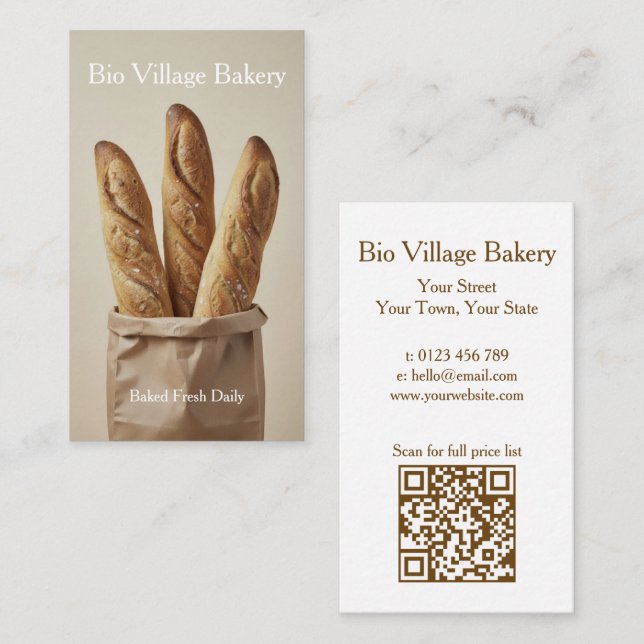 Bakery / Bread Photo Template Business Card (Front/Back)