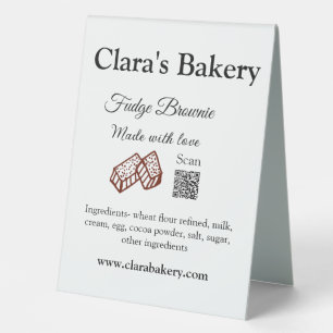 Bakery brownie add ingredients made with love q r