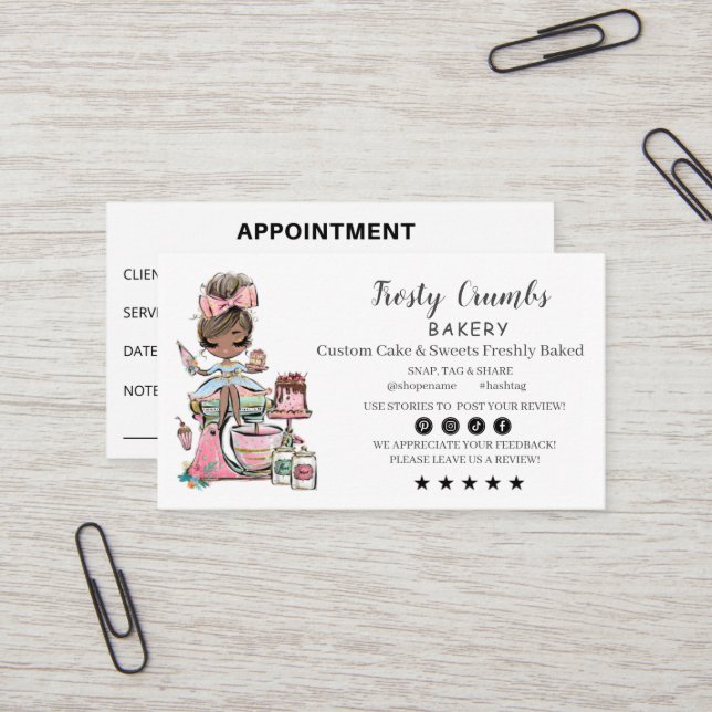 Bakery Business  APPOINTMENT Business Card (Front/Back In Situ)