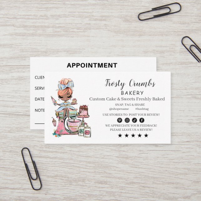 Bakery Business  APPOINTMENT Business Card (Front/Back In Situ)
