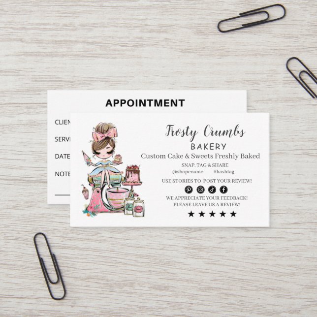 Bakery Business  APPOINTMENT Business Card (Front/Back In Situ)