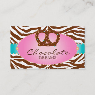 Bakery Business Card Chocolate Pretzel blue
