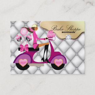 Bakery Business Card White Diamonds Cake Pops B