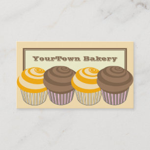 Bakery Business Cards -Orange & Chocolate Cupcakes