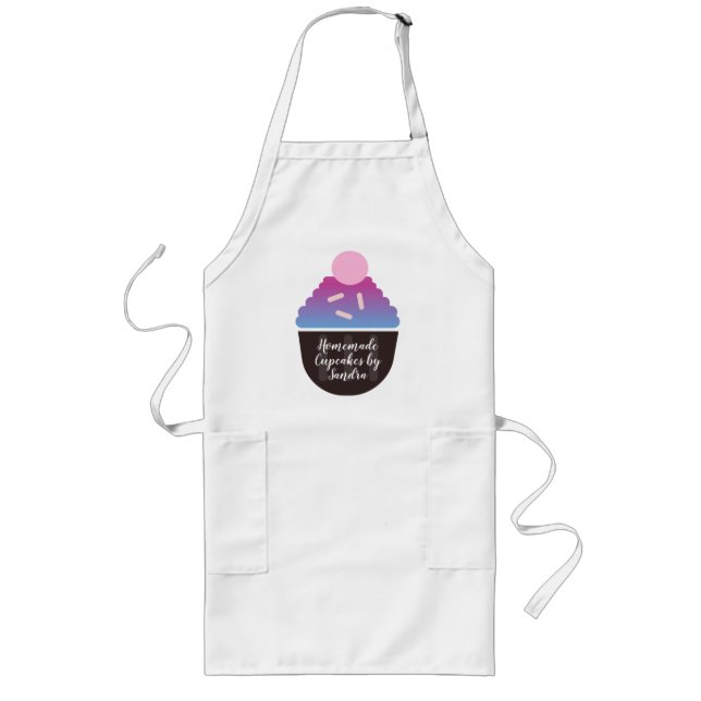 Bakery Business Cupcake Gradient Logo Long Apron (Front)