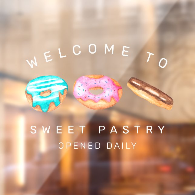 Bakery business welcome sign watercolor doughnuts (Sheet 2)
