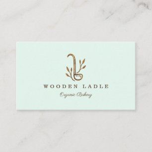 Bakery Business Wooden Ladle & Floral Logo Busine Card