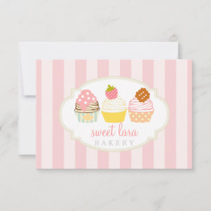 Bakery Cafe Retro Sweet Cupcakes Cute Gift Card