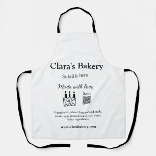 Bakery cake add ingredients made with love q r apron