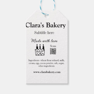 Bakery cake add ingredients made with love q r  gift tags