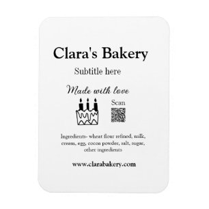 Bakery cake add ingredients made with love q r magnet