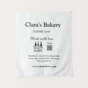 Bakery cake add ingredients made with love q r  tapestry
